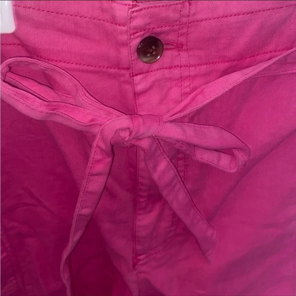 Old Navy Women Extra High-Waisted Tie-Belt Cargo Shorts Pink XL NWT 4”